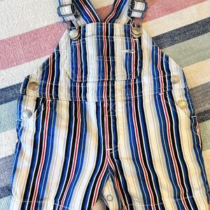 1998 Vintage Gymboree Multicolor Striped Overalls
